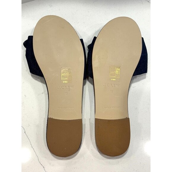 J. Crew Women's Denim Bow Knot Slides in Blue - Sz 10 - Picture 5 of 7